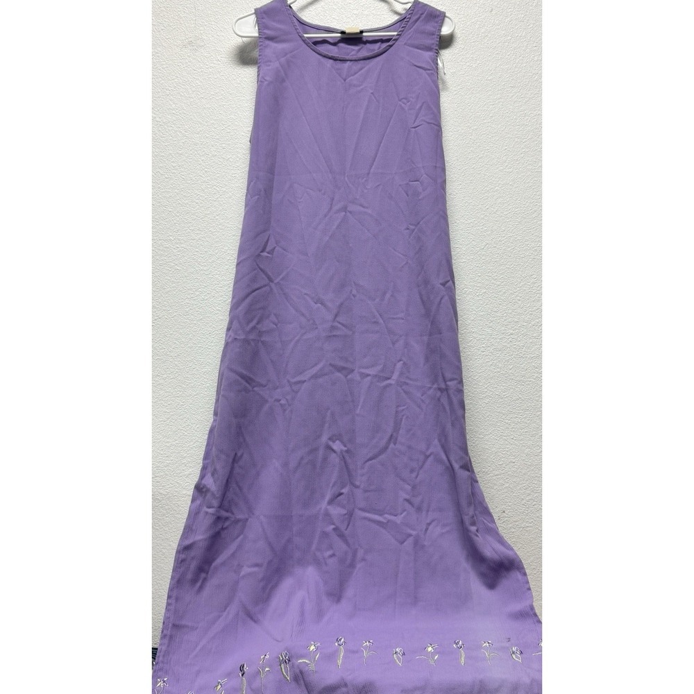 TEDDI‎ DRESSES Purple Floral Embroidered Overall Maxi Dress 14 Jumper